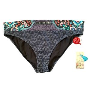 Johnny WAS Saba Hipster Swim Bikini Bottom Multi Purple & Blue Size XL NWT